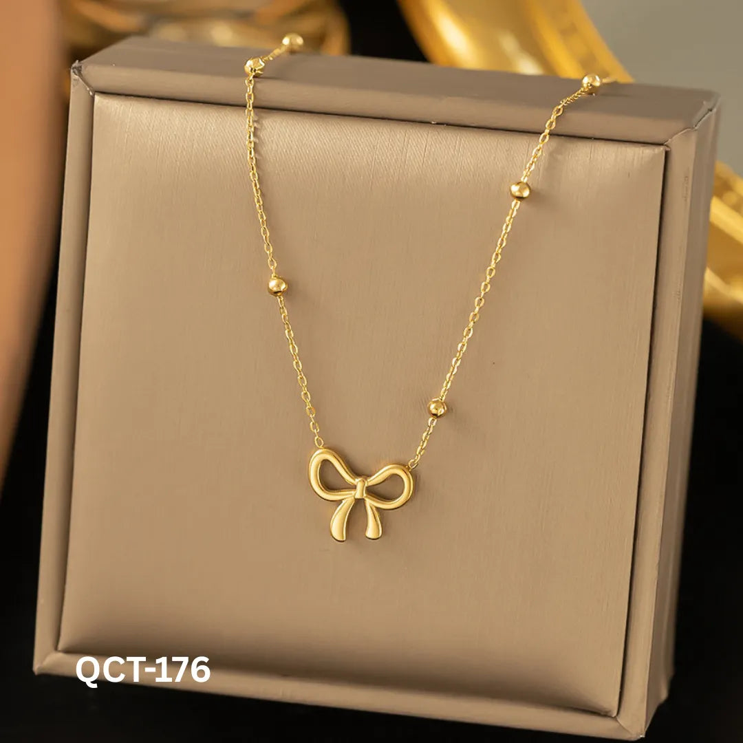 QCT-176 - Golden Knot Necklace - Stainless Steel