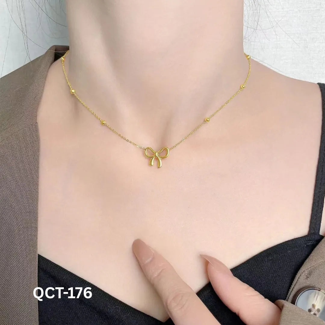 QCT-176 - Golden Knot Necklace - Stainless Steel
