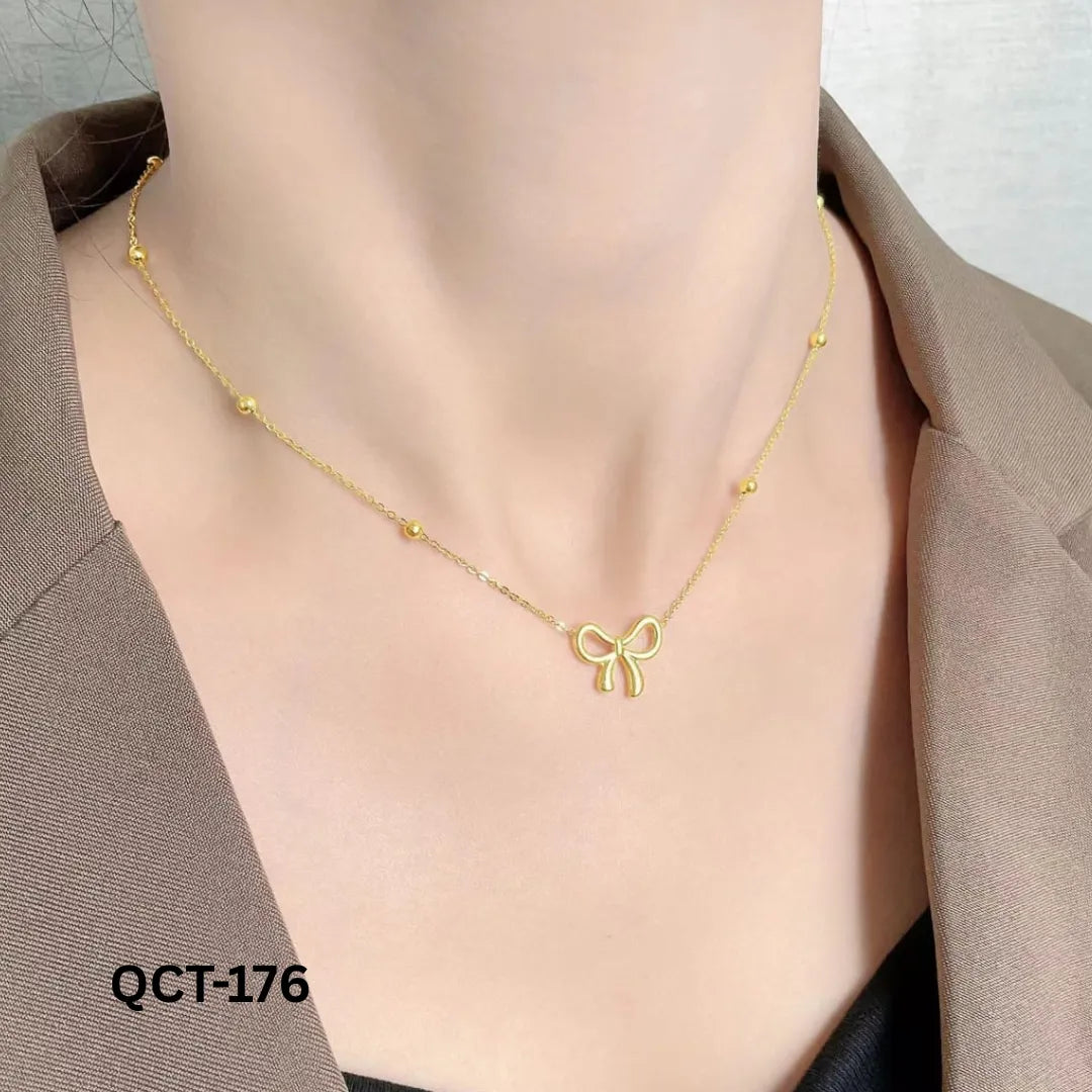 QCT-176 - Golden Knot Necklace - Stainless Steel