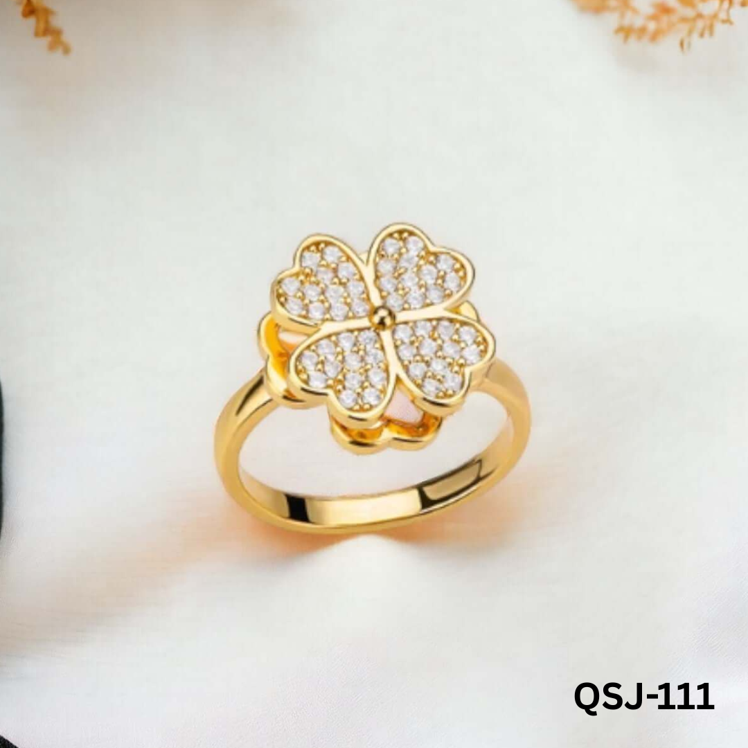 QSJ-111 - Golden Clover - Rings - BSM WHOLESALE