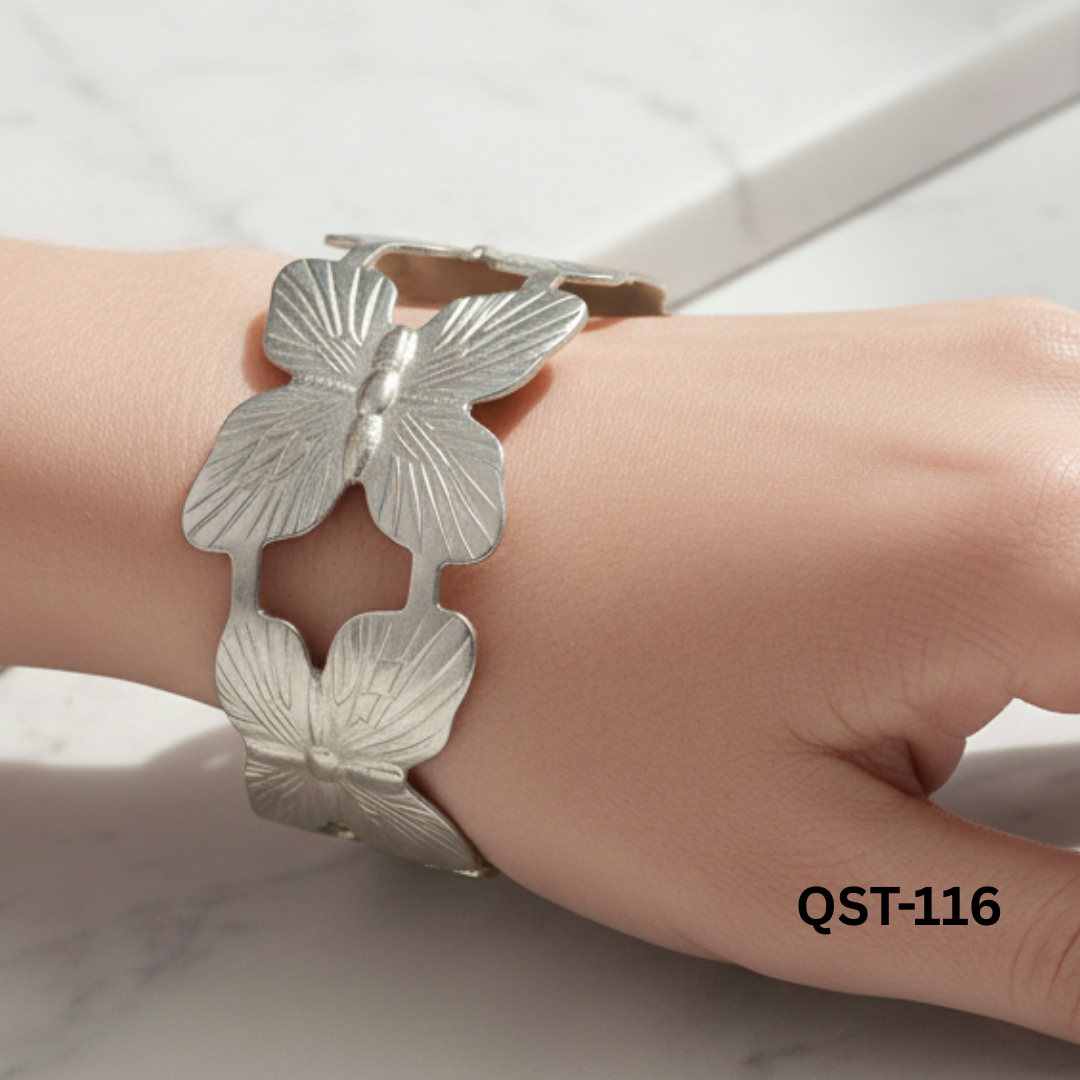 QST-116 Silver Hand cuff + Ring By BSM - BSM WHOLESALE