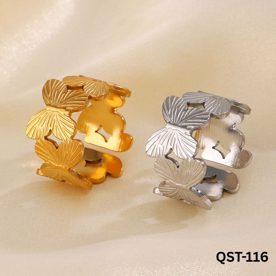 QST-116 Silver Hand cuff + Ring By BSM - BSM WHOLESALE