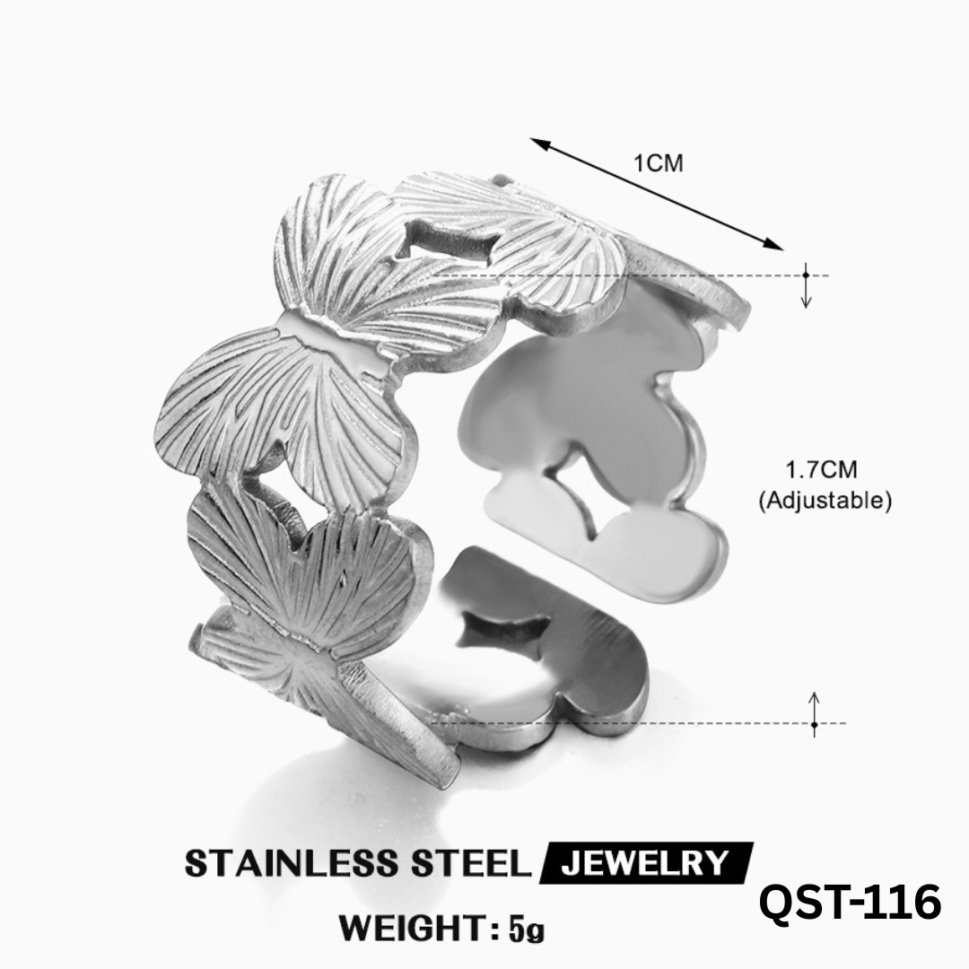 QST-116 Silver Hand cuff + Ring By BSM - BSM WHOLESALE