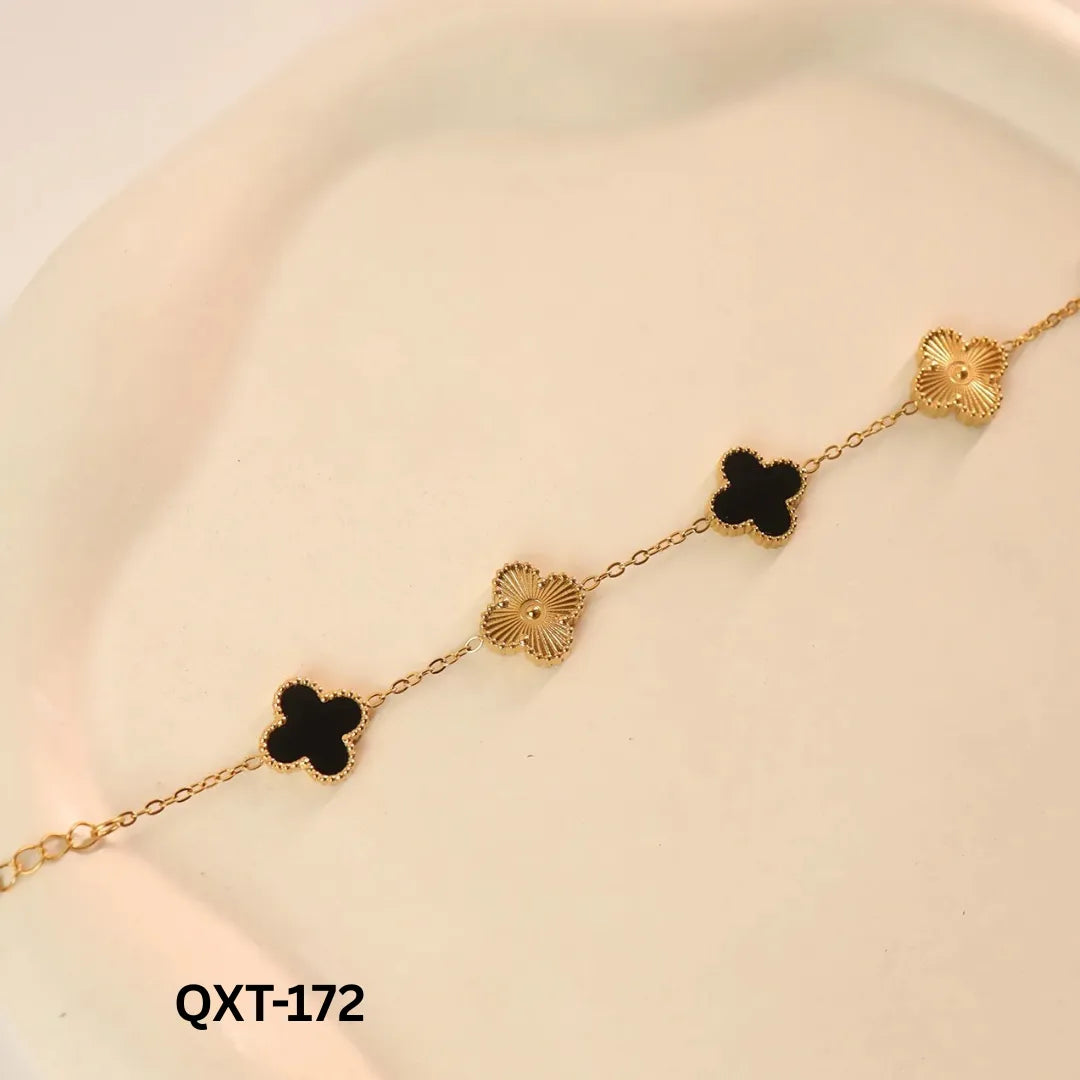 QXT-172 - Clover 2 in 1 Bracelet - Stainless Steel