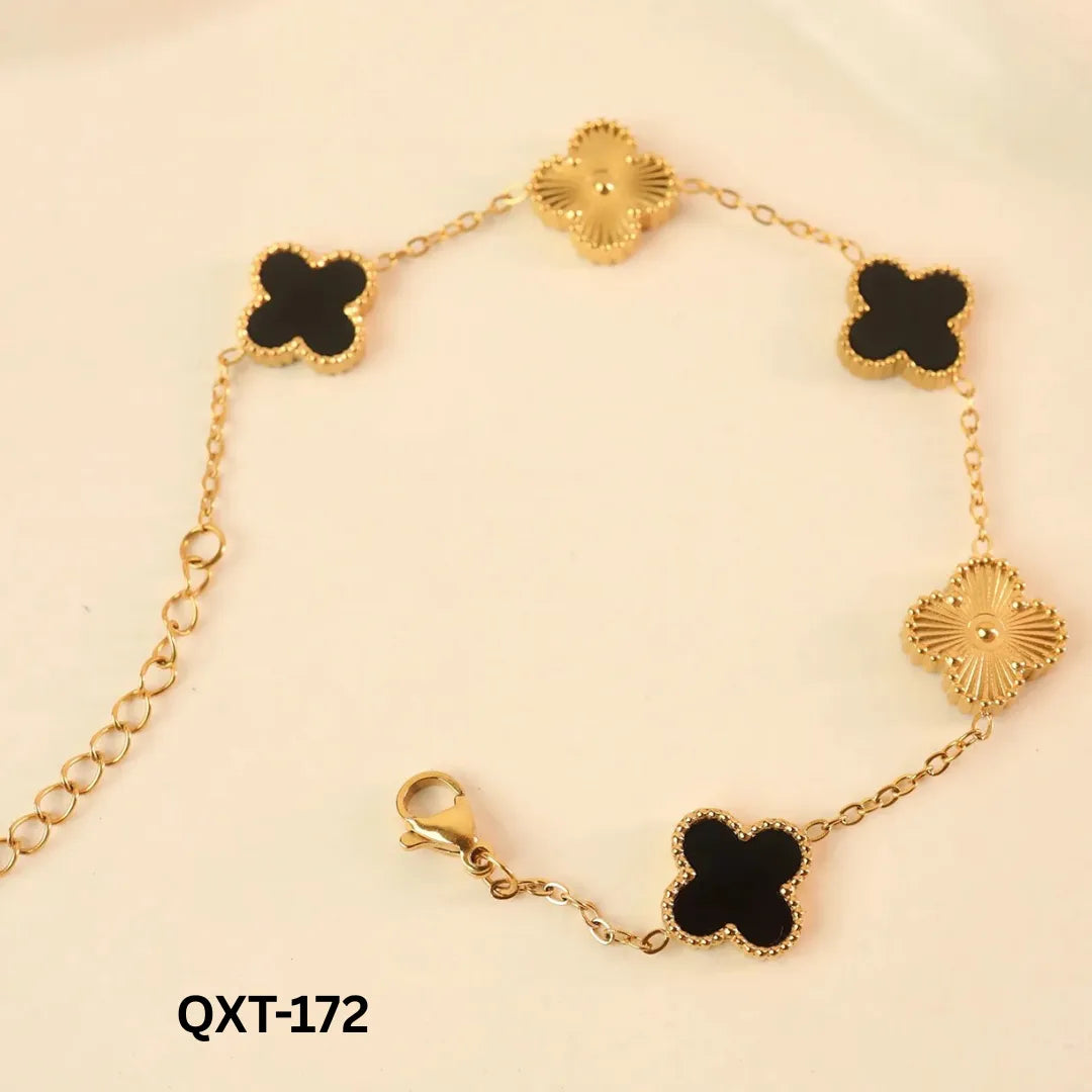 QXT-172 - Clover 2 in 1 Bracelet - Stainless Steel