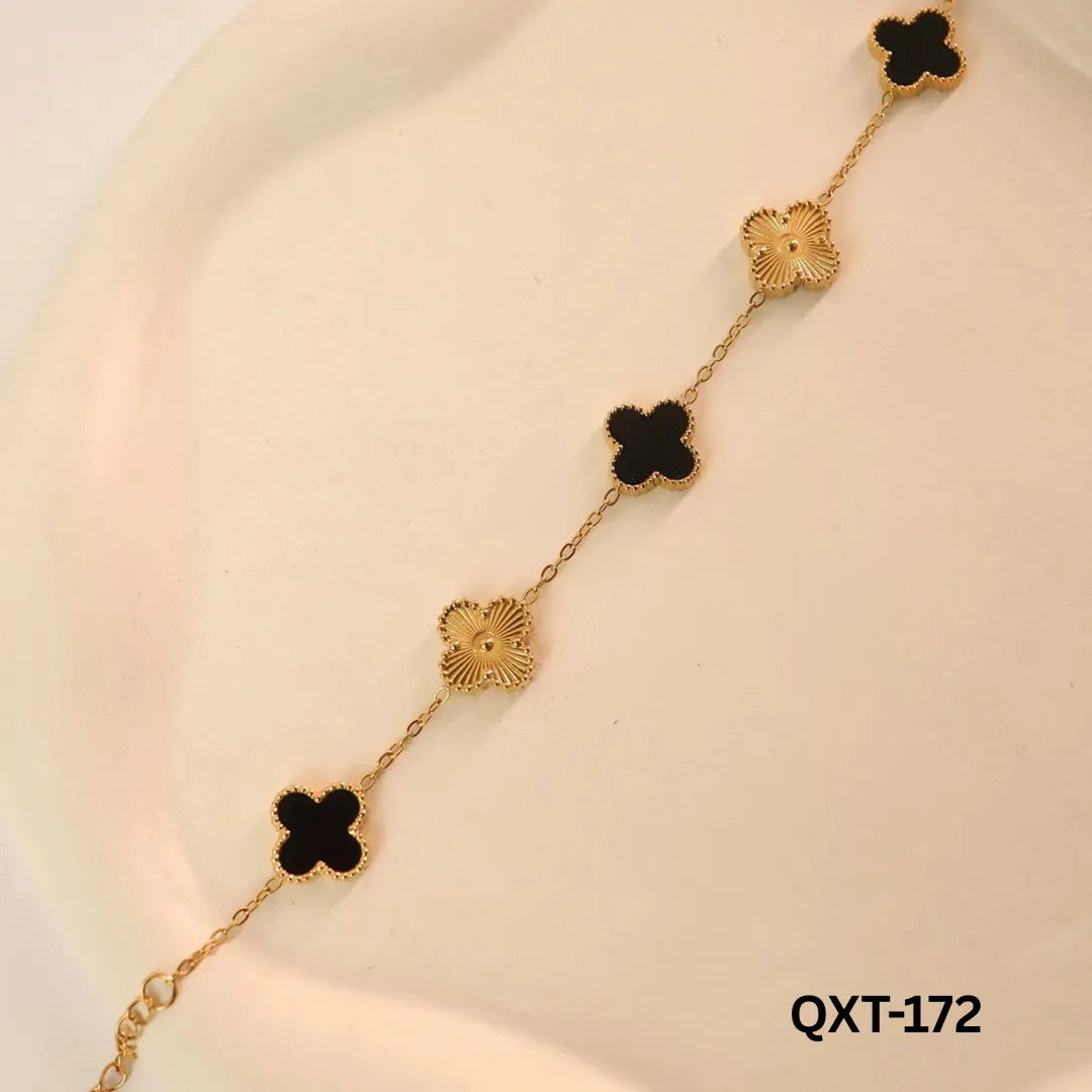 QXT-172 - Clover 2 in 1 Bracelet - Stainless Steel