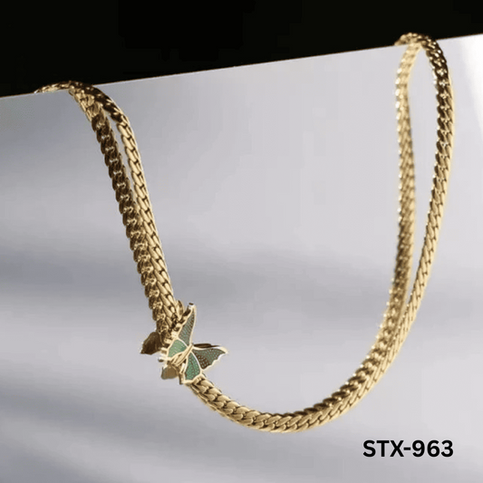 STX-963 - Green Butterfly - Necklace - BSM WHOLESALE