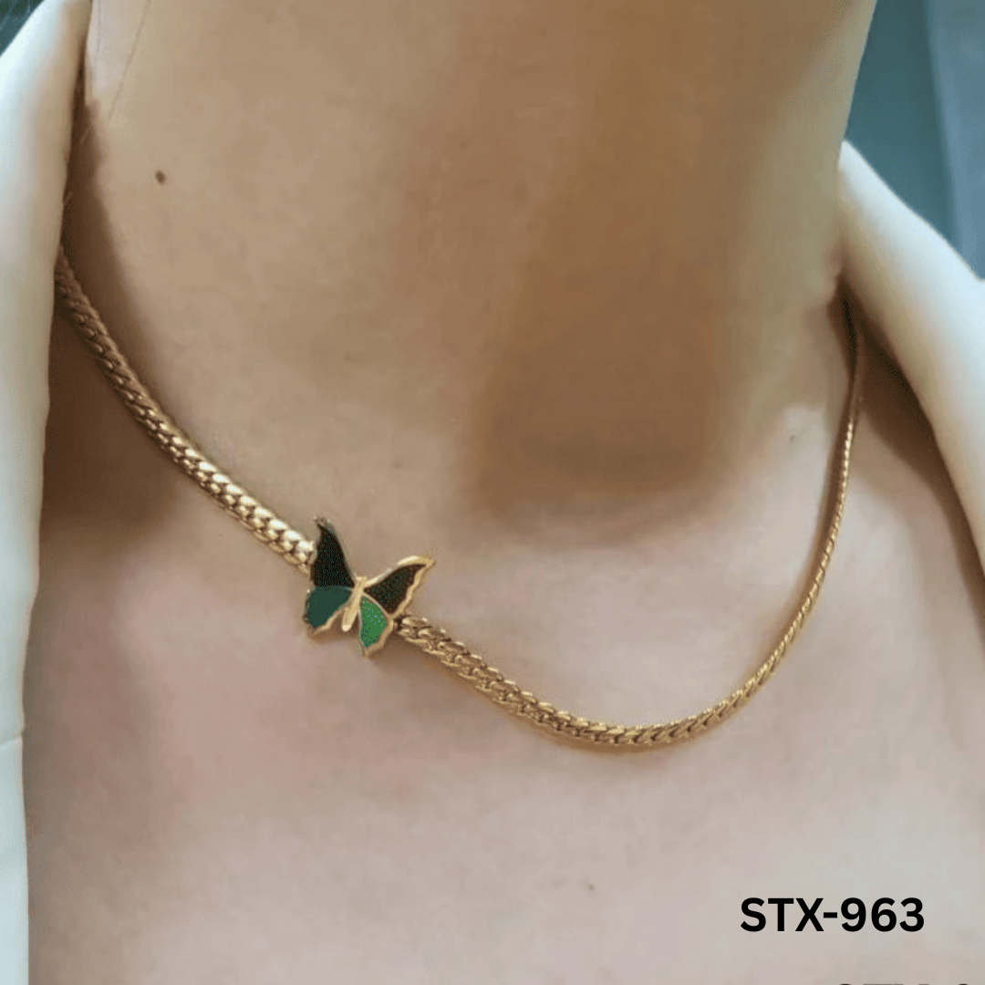 STX-963 - Green Butterfly - Necklace - BSM WHOLESALE