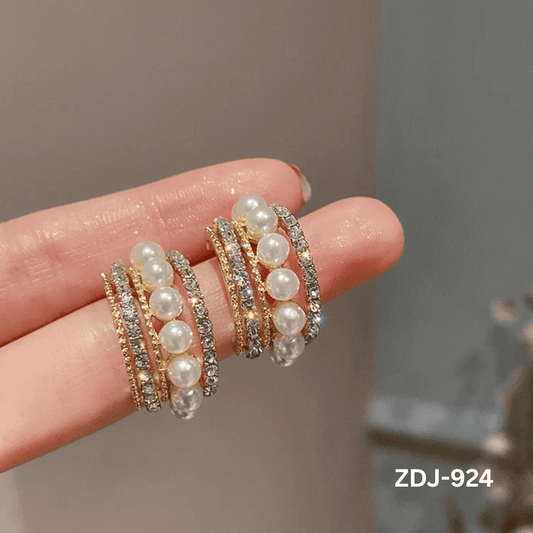 ZDJ-924 - Golden Zircon Beads - Earrings - BSM WHOLESALE