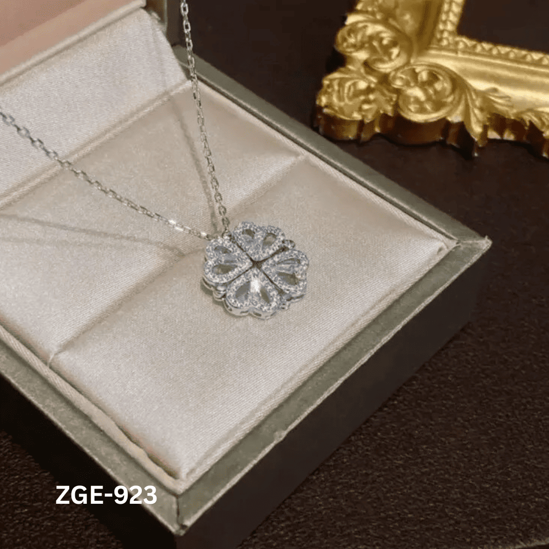 ZGE-923 - Silver 4 Leaf Clover - Necklace - BSM WHOLESALE