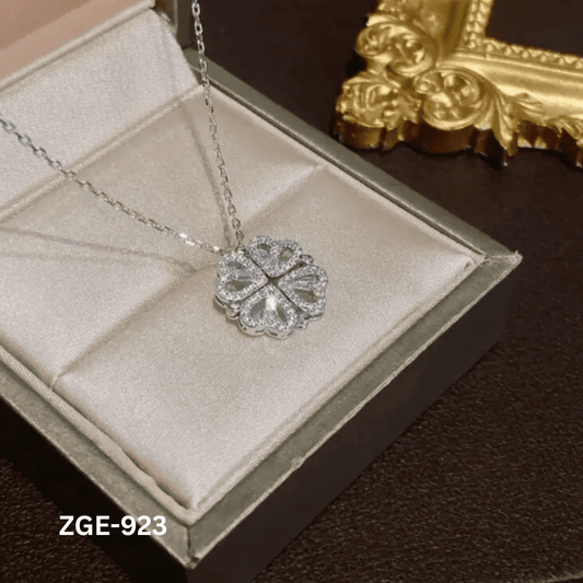 ZGE-923 - Silver 4 Leaf Clover - Necklace - BSM WHOLESALE