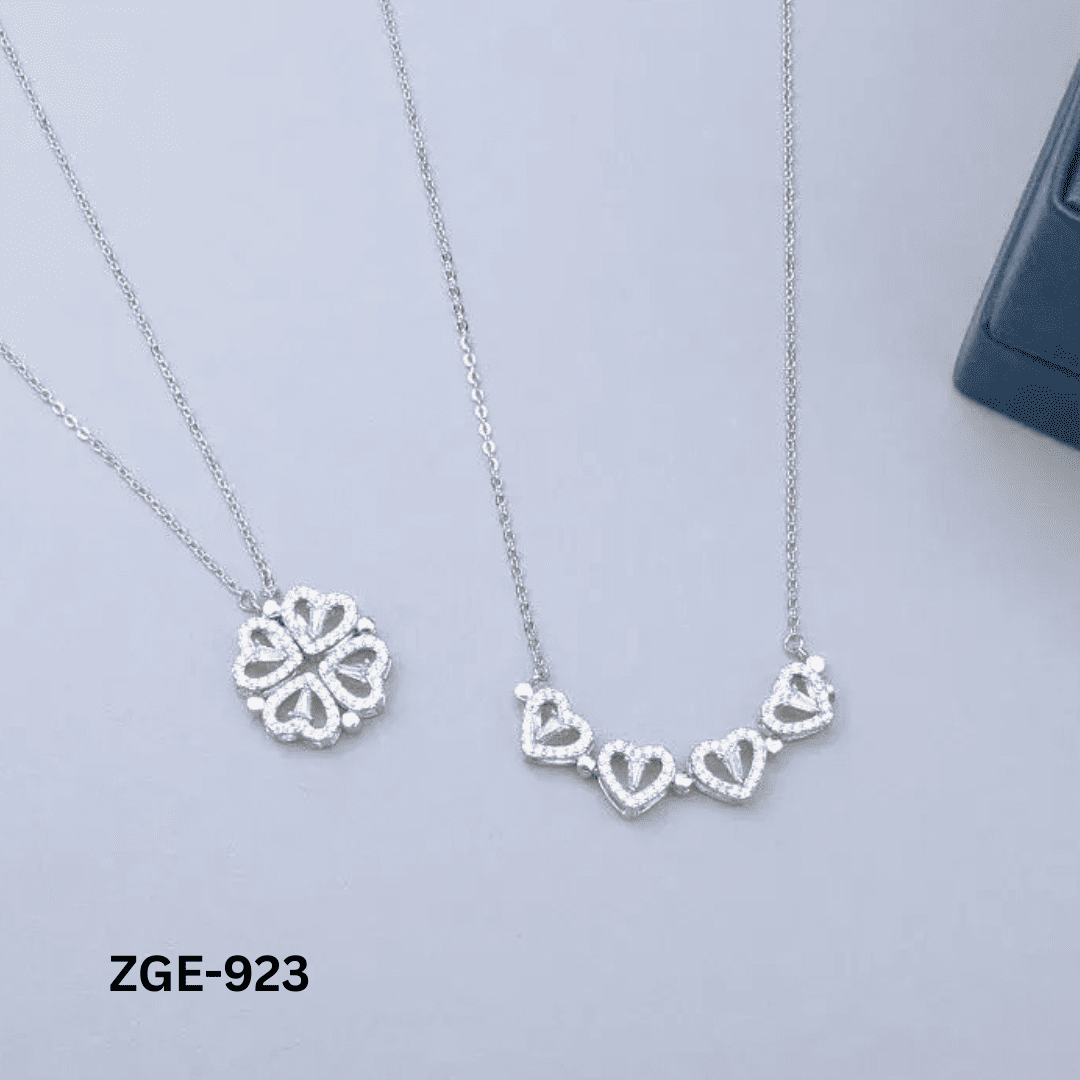 ZGE-923 - Silver 4 Leaf Clover - Necklace - BSM WHOLESALE