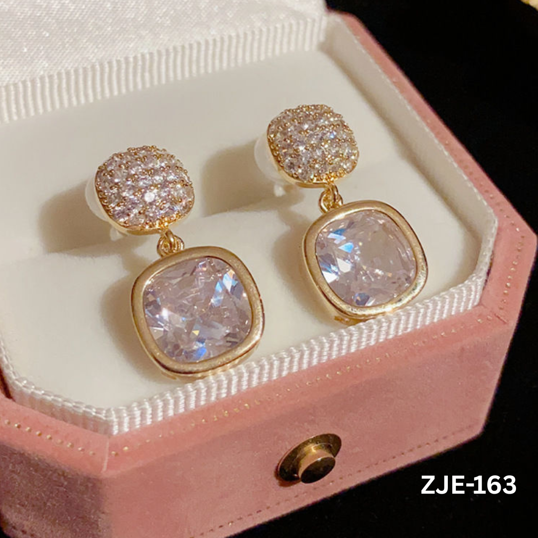 ZJE-163 - Golden Zircon Crystal - Earrings