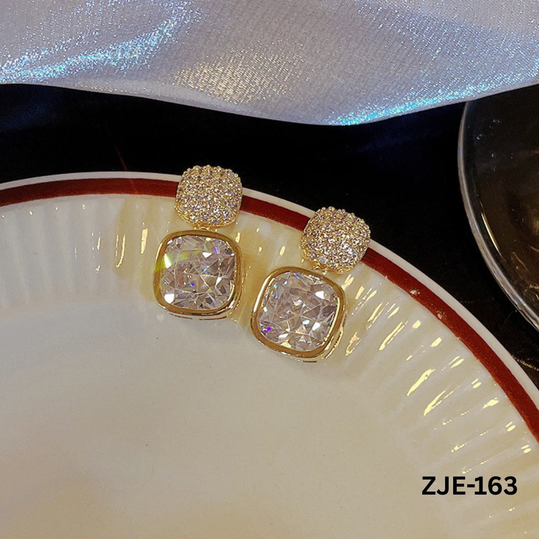 ZJE-163 - Golden Zircon Crystal - Earrings