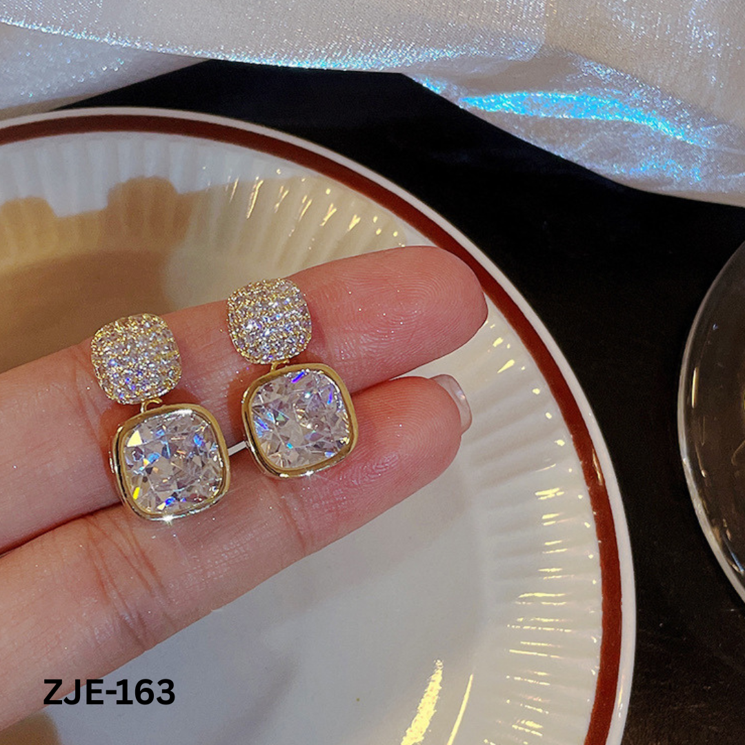 ZJE-163 - Golden Zircon Crystal - Earrings