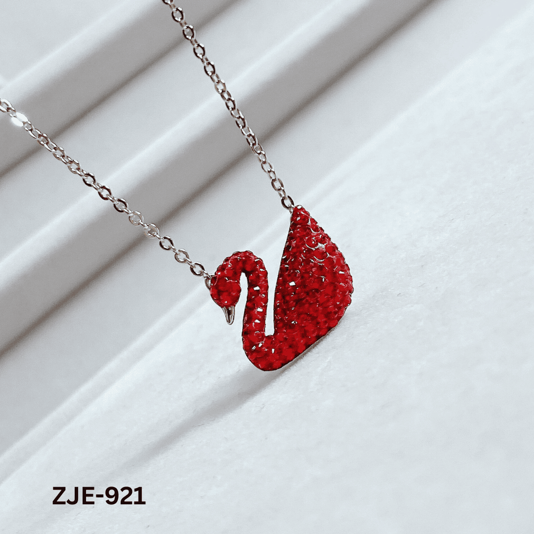 ZJE-921 - Red Swan - Necklace - BSM WHOLESALE