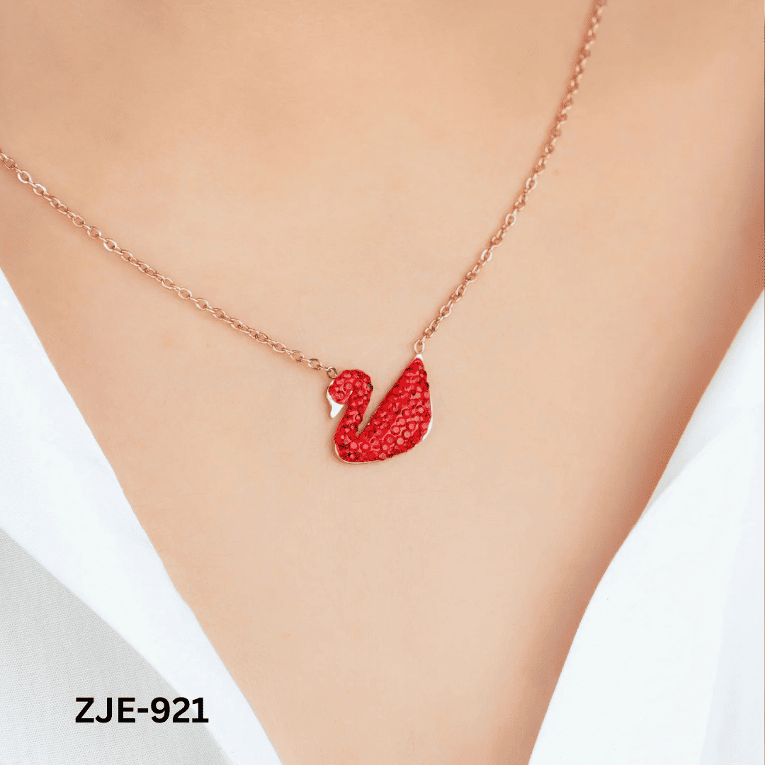 ZJE-921 - Red Swan - Necklace - BSM WHOLESALE