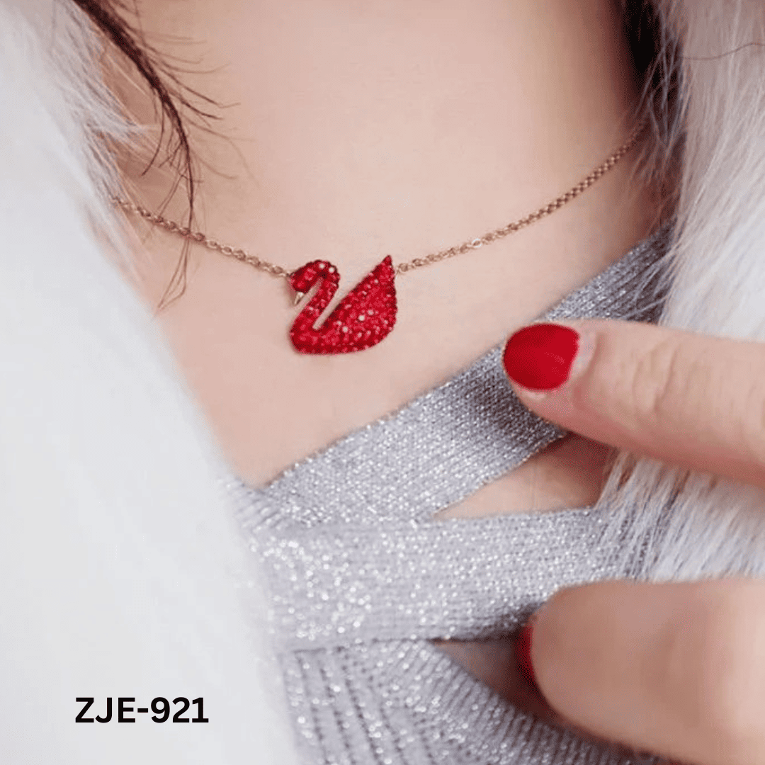 ZJE-921 - Red Swan - Necklace - BSM WHOLESALE