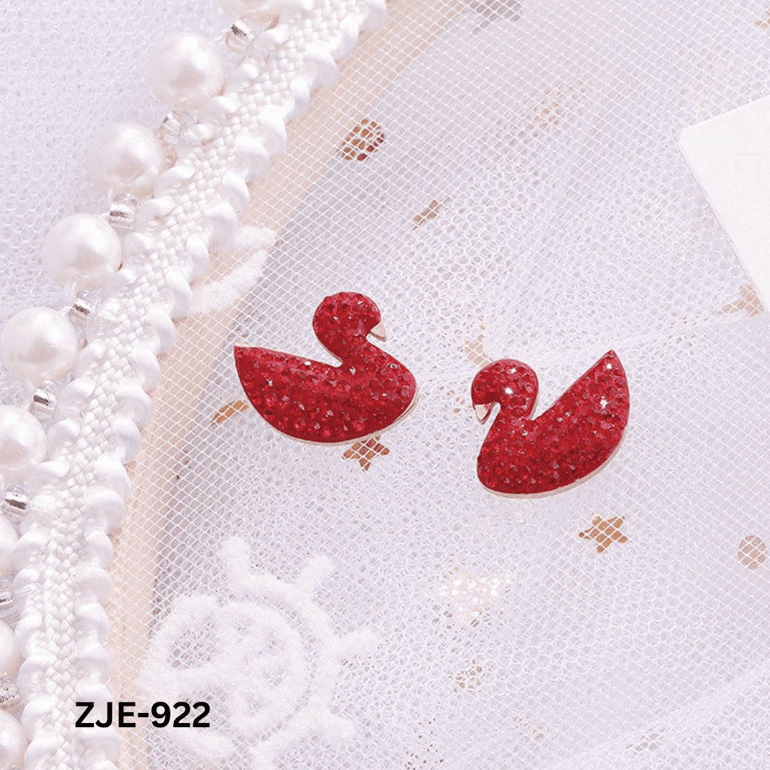 ZJE-922 - Red Swan - Earrings - BSM WHOLESALE