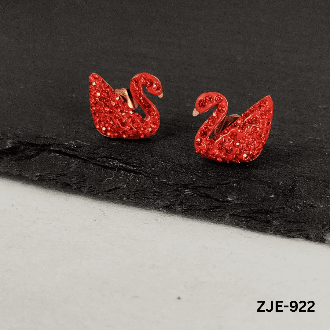 ZJE-922 - Red Swan - Earrings - BSM WHOLESALE
