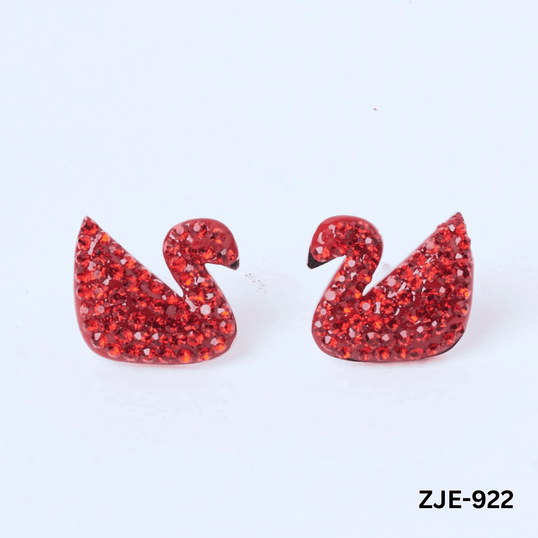 ZJE-922 - Red Swan - Earrings - BSM WHOLESALE