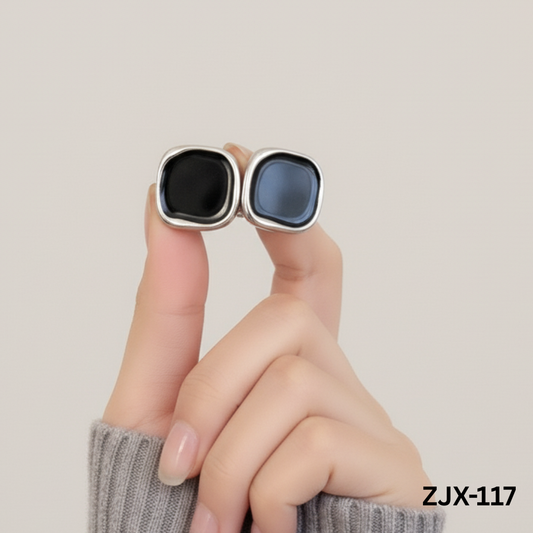 ZJX-117 - Silver Square - Earrings - BSM WHOLESALE