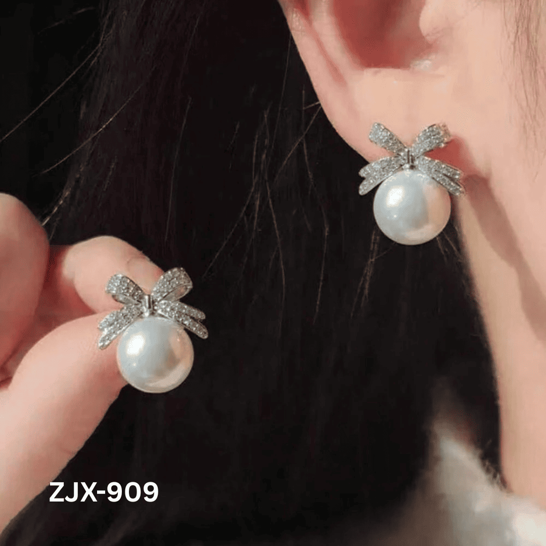 ZJX-909 - Silver Knot Shape - Earrings - BSM WHOLESALE