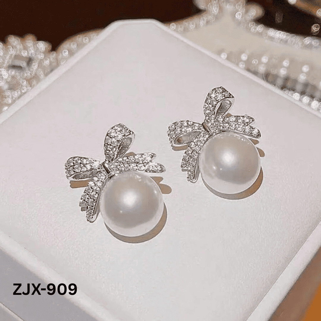 ZJX-909 - Silver Knot Shape - Earrings - BSM WHOLESALE