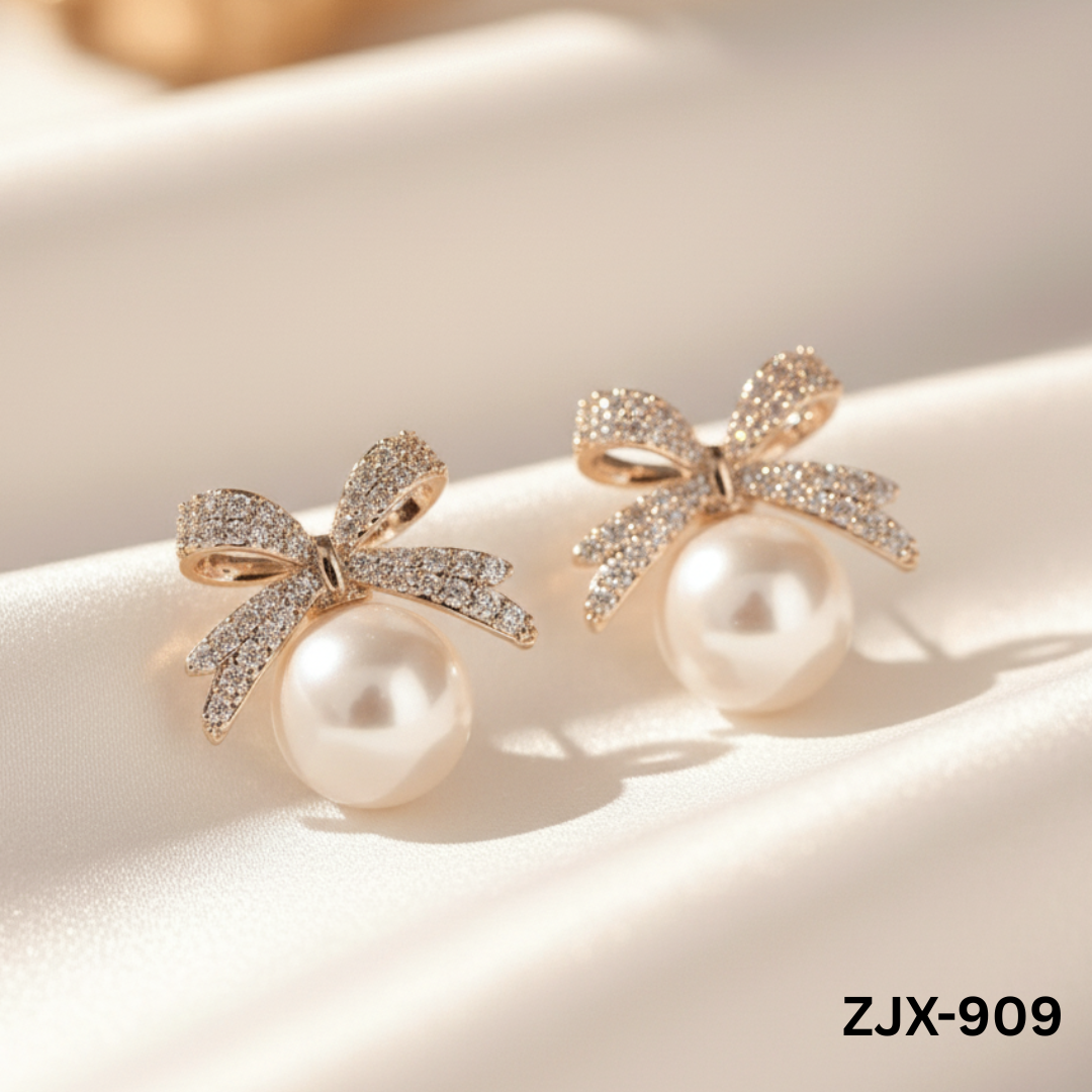 ZJX-909 - Golden knot Shape - Earrings - BSM WHOLESALE