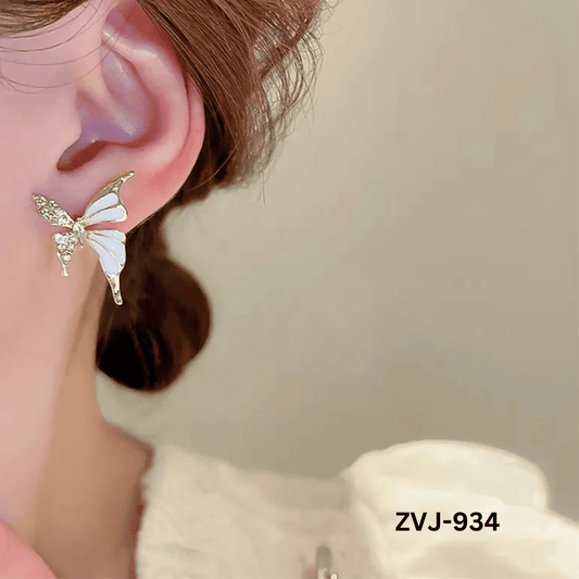 ZVJ-934 - Silver Butterfly - Earrings - BSM WHOLESALE