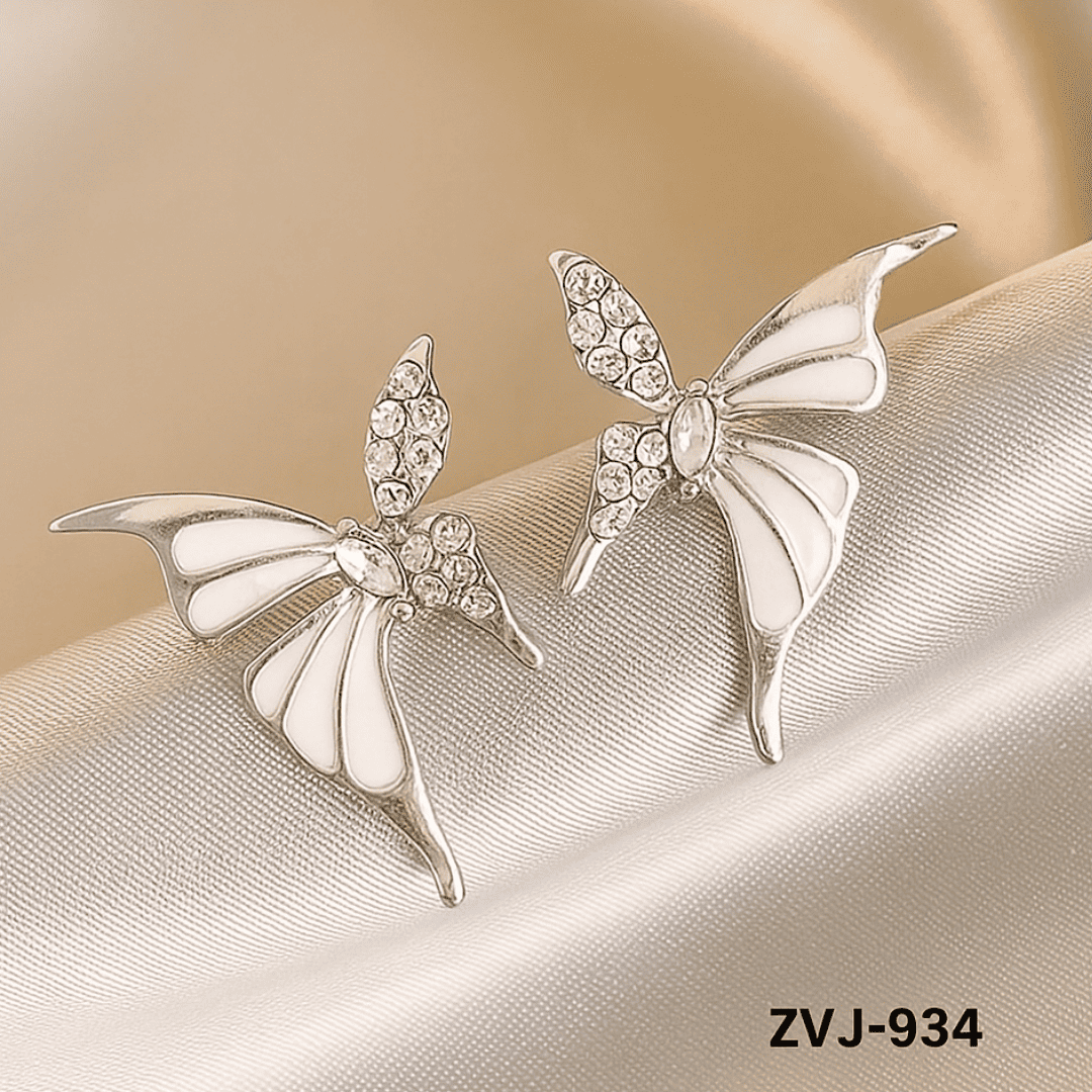 ZVJ-934 - Silver Butterfly - Earrings - BSM WHOLESALE