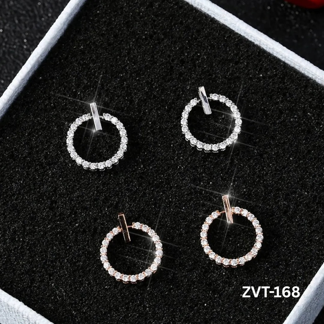 ZVT-168 - Golden Circle Zircon - Earrings