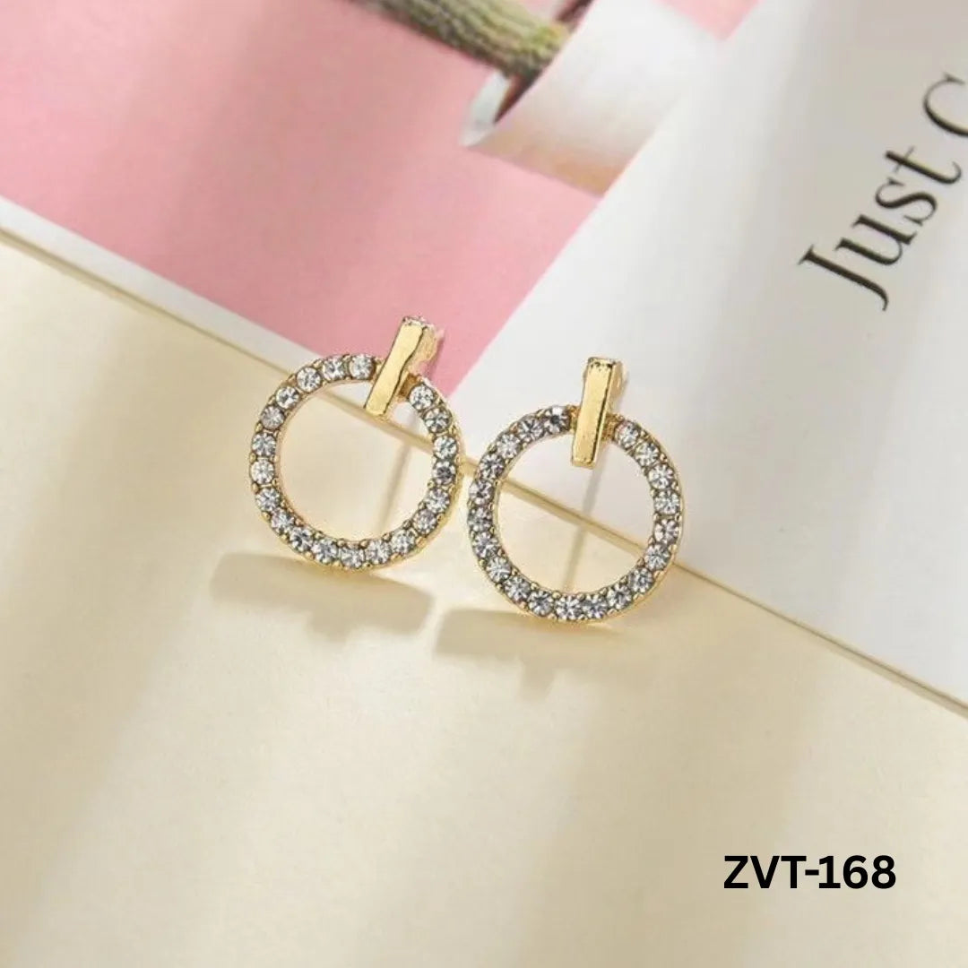 ZVT-168 - Golden Circle Zircon - Earrings