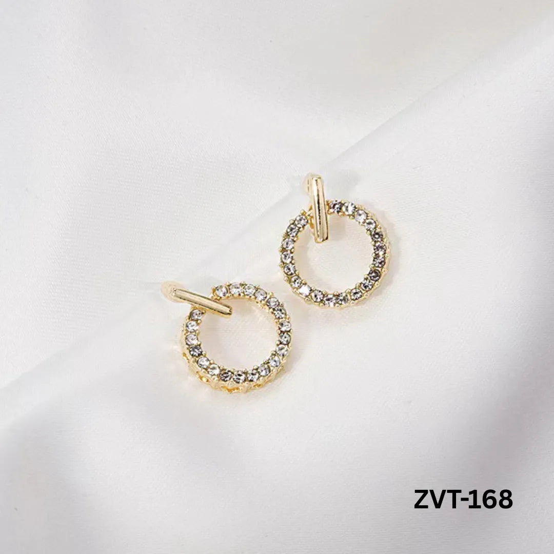 ZVT-168 - Golden Circle Zircon - Earrings