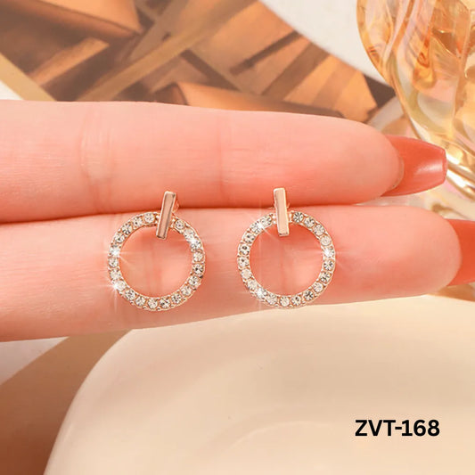 ZVT-168 - Golden Circle Zircon - Earrings