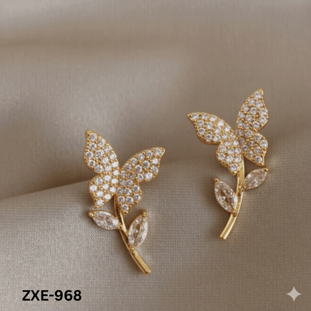 ZXE-968 - Butterfly Flower - Earrings - BSM WHOLESALE
