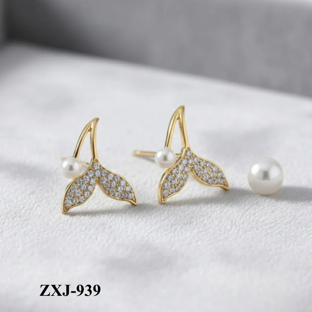 ZXJ-939 - Golden Fish Tail - Earrings