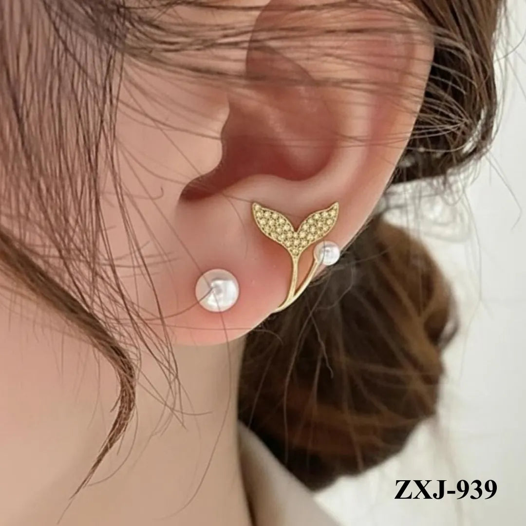 ZXJ-939 - Golden Fish Tail - Earrings