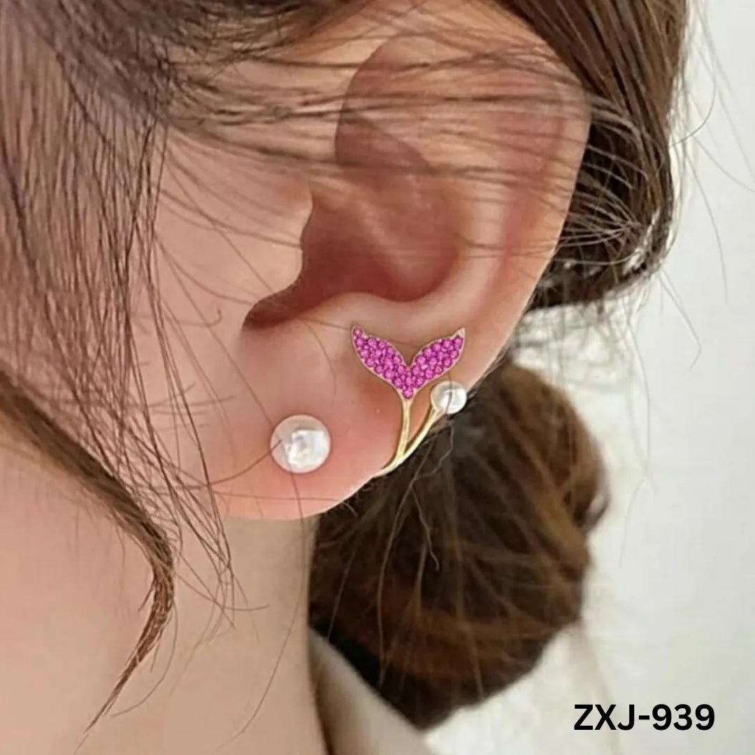 ZXJ-939 - Pink Fish Tail - Earrings