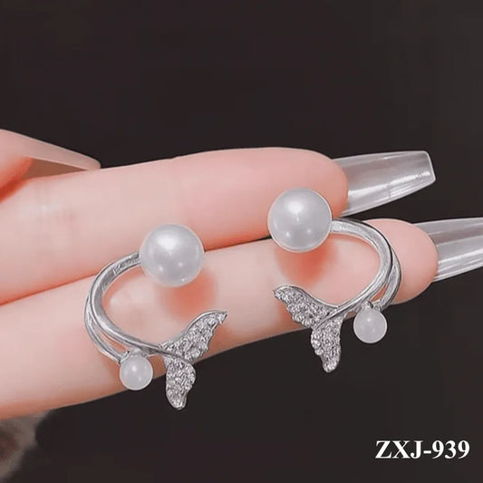 ZXJ-939 - Silver Fish Tail - Earrings