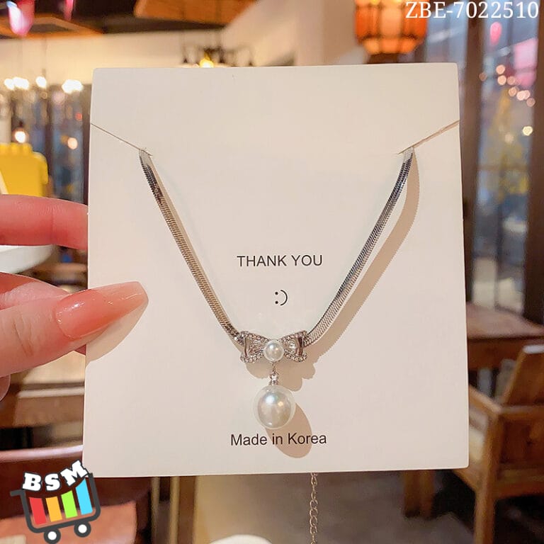 ZBE-510 - Silver Knot Shape - Necklace